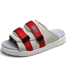 Новые мужские тапочки; модные шлепанцы для отдыха; дышащие сандалии из микрофибры с подошвой Goosegrass; Sandalias DE cuero DE los hombres