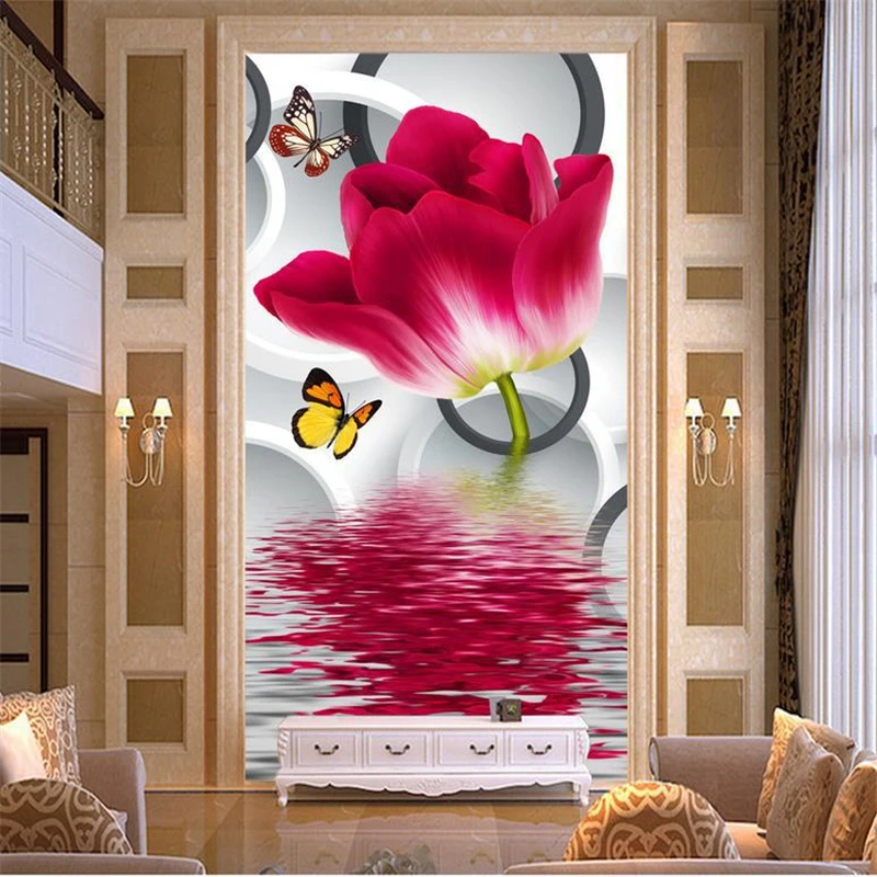 

beibehang 3d stereoscopic wallpaper Customize size High Quickly HD mural wall paper flower papel de parede photo