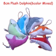 H = 8 см 40 шт/партия Мультяшные Плюшевые Мини Дельфины ремесло куклы, фаршированные Porpoise Аппликация/милый/ребенок/Сумка/телефон/брелок в полоску 6 цветов