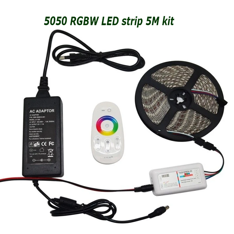 5 м-20 м DC12V Светодиодные ленты RGBW RGBWW 5050 гибкая лента + 2,4 г РФ контроллер RGB + светодиодный мощность комплект поставки