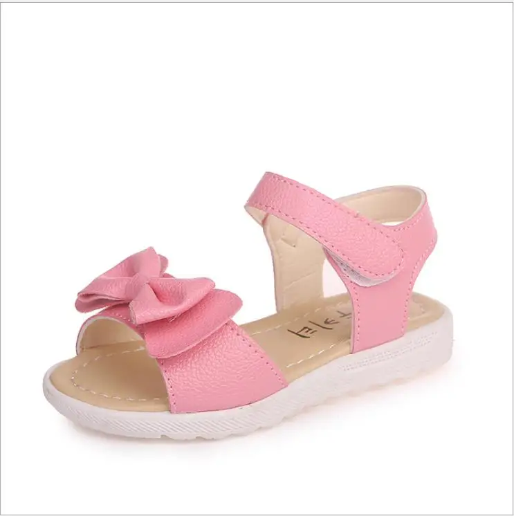 Новые летние сандалии детская обувь с бантом сандалии для девочек Детские вечерние мягкие пляжные туфли принцессы в Корейском стиле однотонная обувь для детей от 2 до 6 лет