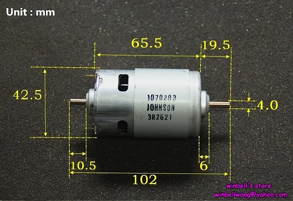 

Original Johnson 775 DC motor high speed carbon brush motor 12V 18500RPM drill motor