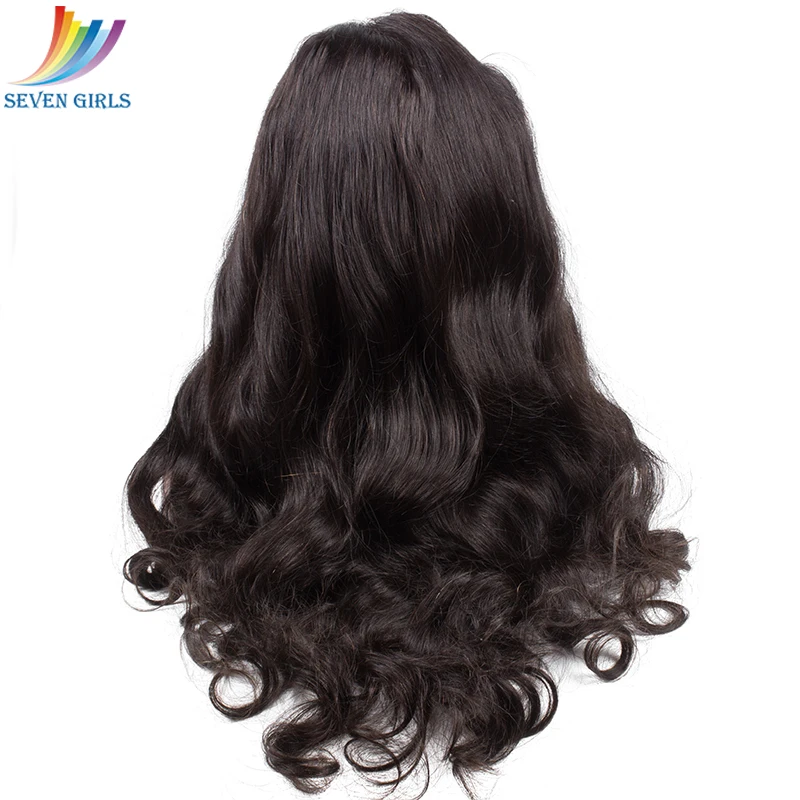 Sevengirls бразильские натуральные волнистые полностью кружевные человеческие волосы парики 8-30 дюймов натуральный цвет человеческие волосы парики с детскими волосами