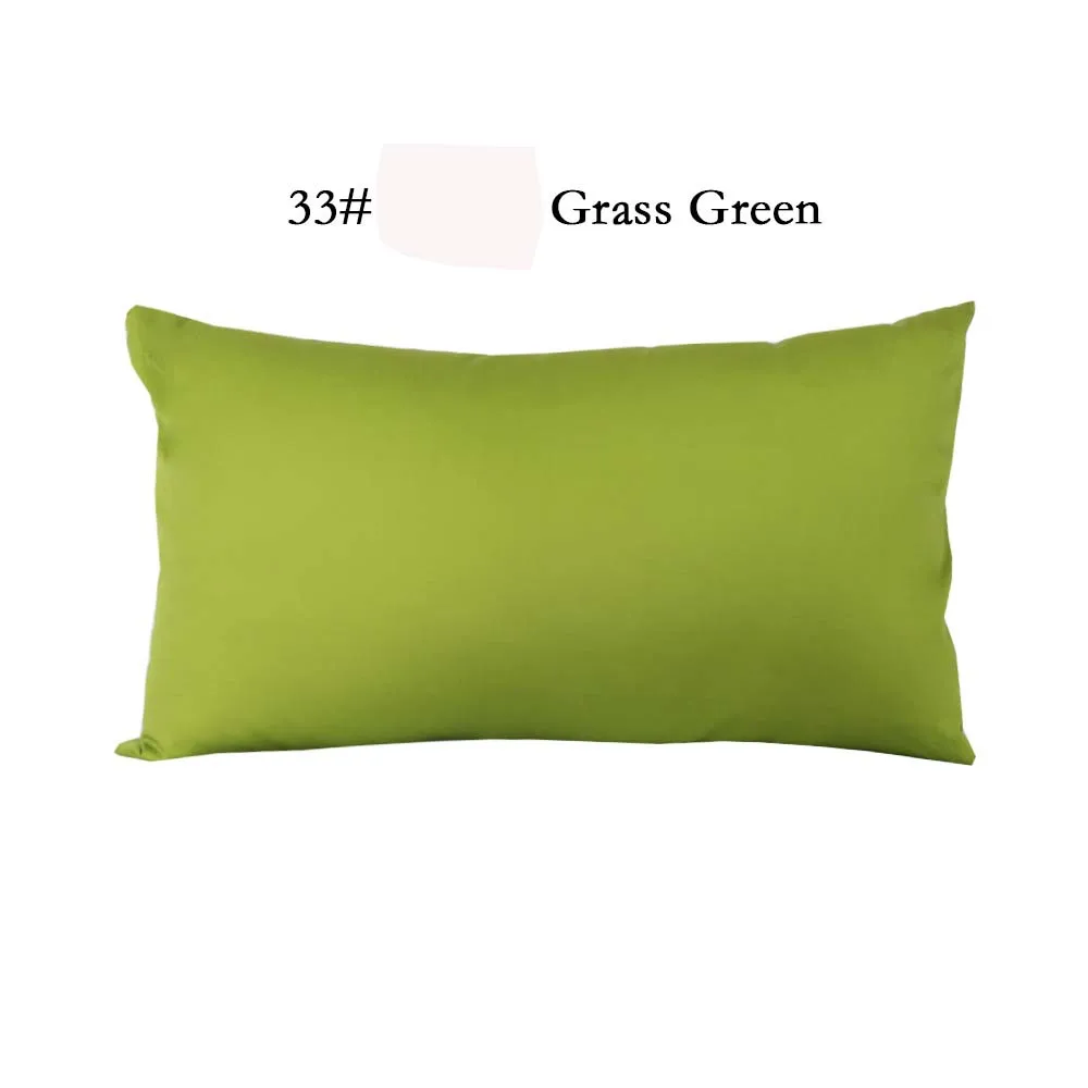 Хлопок наволочка для ткани сплошной цвет подушки Чехол супер мягкие наволочка для дома, отеля, постельные принадлежности - Цвет: 33-grass green