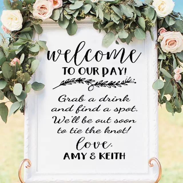Online Shop Welcome To Our Day Wedding Welcome Reception Sign