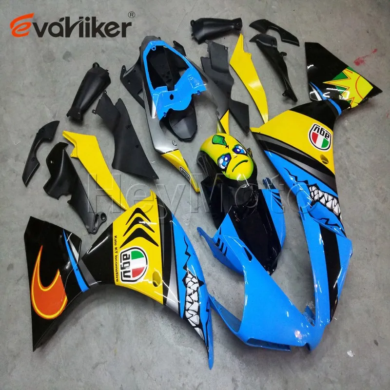 

Botls+Custom+5Gifts Painted blue yellow Injection mold ABS Plastic fairing for R3 15-16 YZFR25 2015 2016 Panels H2