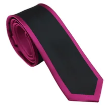 Coachella галстук черного цвета с фуксия границы дизайн жаккардовый галстук микрофибровая ткань узкий галстук 6 см