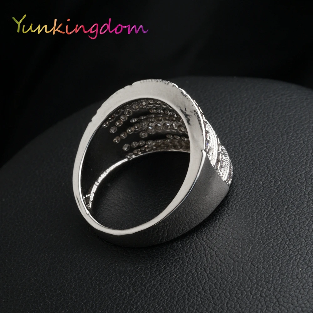 Yunkingdom Роскошные кубические циркониевые кольца для женщин классический дизайн