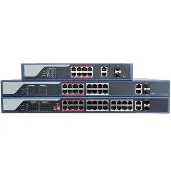 

HIK with logo 8CH 16CH 24CH Web-managed PoE Network Switch, 802.3af/at PoE standard, VLAN configurable,2 multiplex 1000M SFP