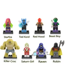 100 шт./лот строительные блоки Супер Герои Сатурн девушка убийца Крок Зверь Мальчик кирпичи actionkids подарки игрушки X0126