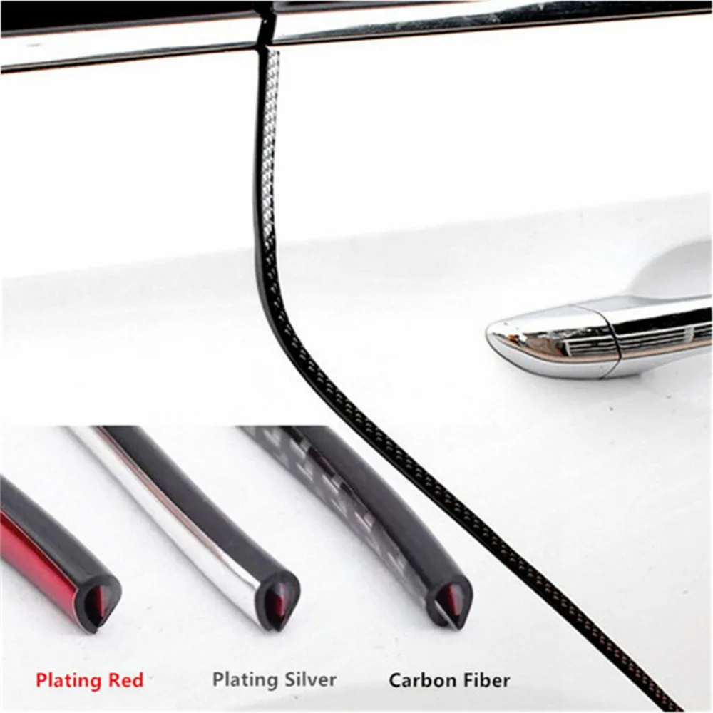 

Car Styling Anti Collision Strips 5M Car Door Protector Body Door Edge Guard Carbon Strips Decorative Stickers Car Molding Trim