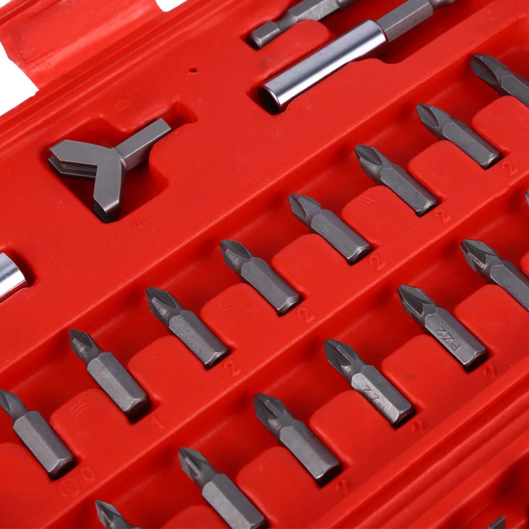 100Pcs Security Bit Set Metric & SAE Tamper Proof Torx Star Hex Key Screwdriver