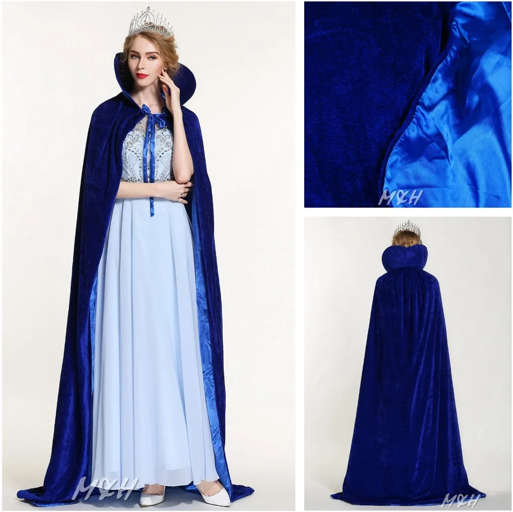 Paillette Satin Mariage Manteau 71" Long Cape Wicca robe Pageant Cosplay Costumes 