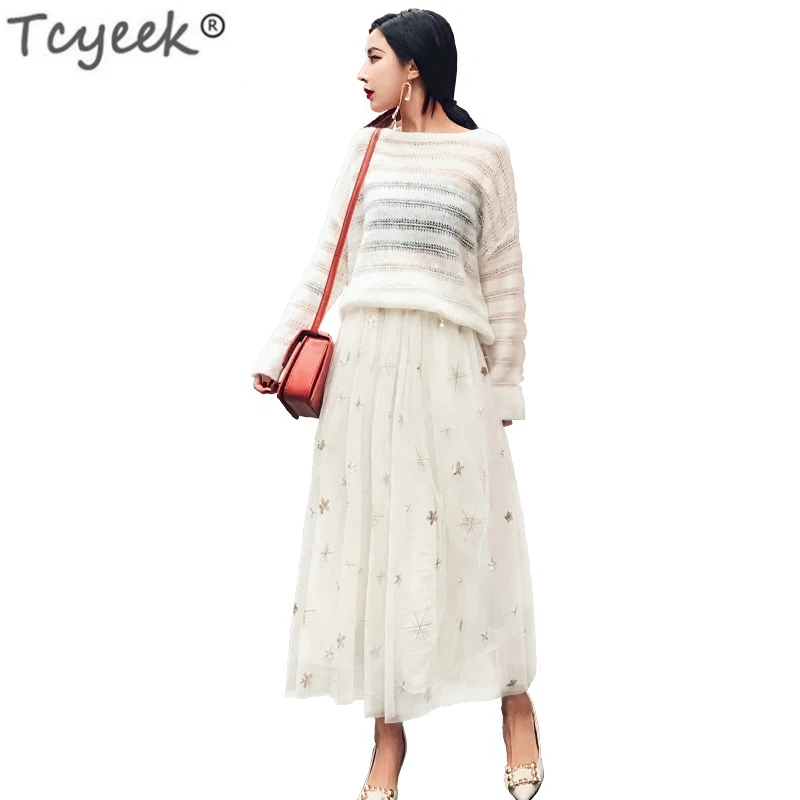 Tcyeek 2019 Herfst Nieuwe Mode vrouwen Tweedelige Set Top en Zoete Rokken Vrouwelijke Toevallige Gebreide Trui Pak Dame kostuum LWL591 Tcyeek 2019 Herfst Nieuwe Mode vrouwen Tweedelige Set Top en Zoete Rokken Vrouwelijke Toevallige Gebreide Trui Pak Dame kostuum LWL591