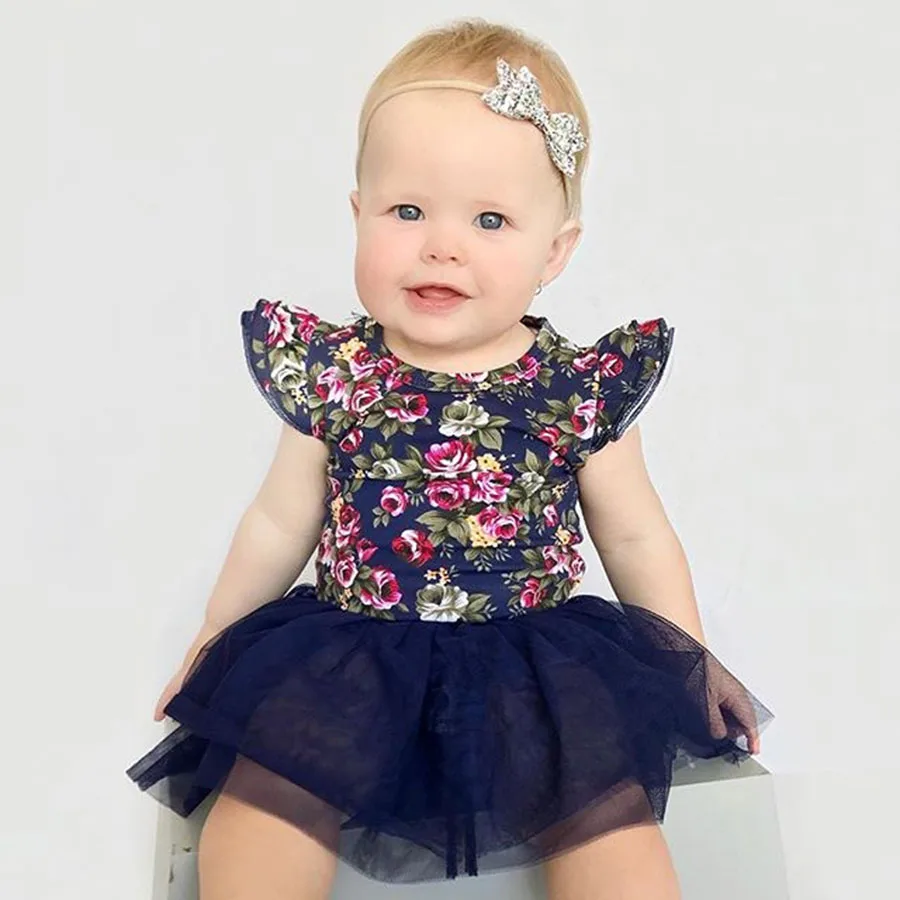 1-4Y Princess Girls Dress Baby Clothes Kids Dresses For Baby Girl Dress Summer Lace Floral Infant Girls Clothes With Headband (7)