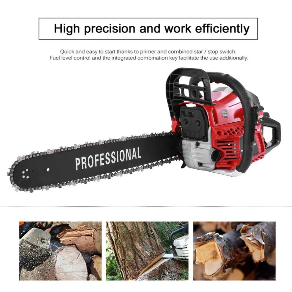 

Powerful 62CC Single Cylinder Air Cooled 2 Stroke Chainsaw 20 Inch Gasoline Powered Cutter Multipurpose Garden Chain Saw 5 Style