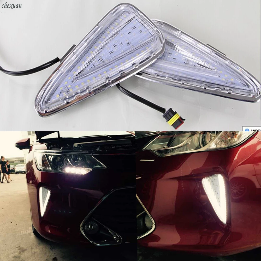 

CSCSNL 1 Set For Toyota Camry 2015 2016 2017 With Turn Yellow Signal DRL LED Daytime Running Light Daylight Led Fog Lamp Cover