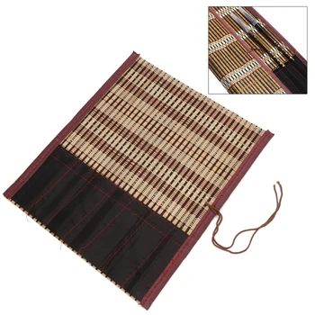 

Painting Brush Holder Bamboo Rolling Bag Calligraphy Pen Case Curtain Pack