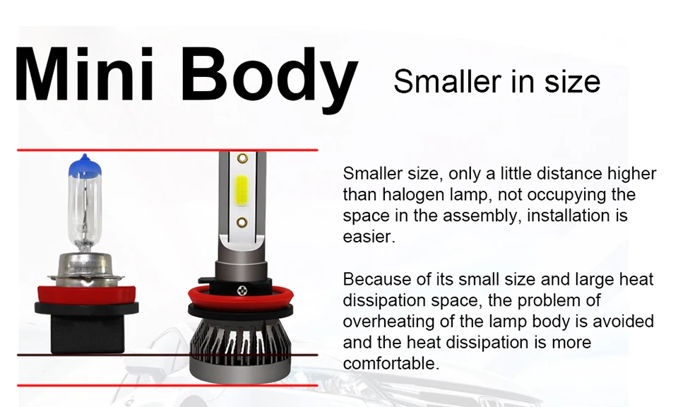 AVACOM 8000K 4300K H7 LED Bulbs H4 LED Car Headlight H1 H8 H9 H11 9005 HB3 9006 HB4 12V 8000LM Auto Headlamp LED 3000K 6500K 60W (15)