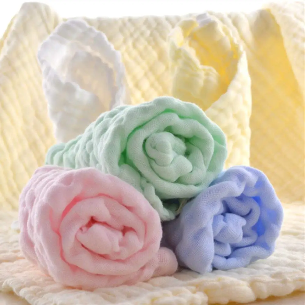 

5pcs 6 layers of washed gauze square towel gauze cotton handkerchief 30x30 small towel washable wipes