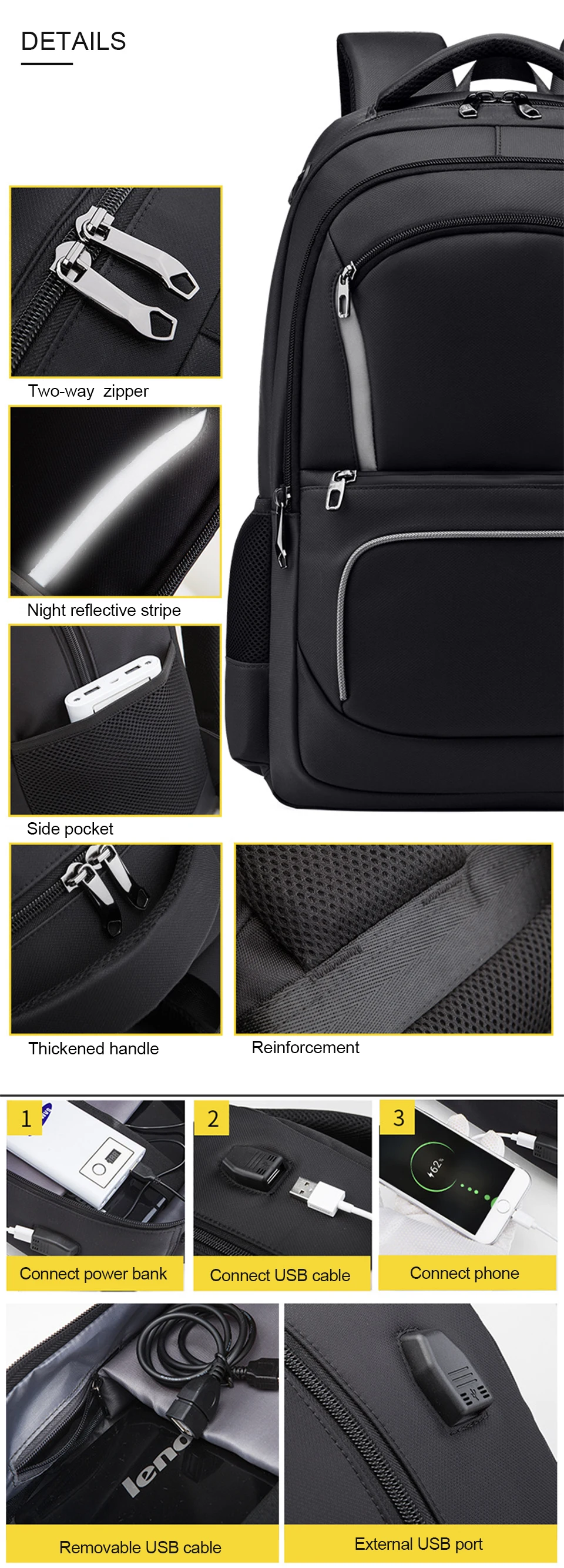 Women Backpack Mens 17 Inch Laptop 15.6 Backpacks Male Female Notebook Back Pack Waterproof USB Charging Student Travel Bagpack (12)