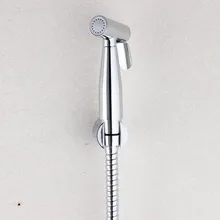 Латунный кран для биде Shattaf опрыскиватель для туалетного душа комплект, хромированная ванная биде распылительная головка с держателем и шлангом, 02-172