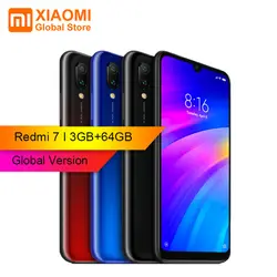 Xiaomi Redmi 7 глобальная версия 3 Гб оперативная память 64 Встроенная Snapdragon 6,26 дюймов двойной сзади камера 632 Octa core 4 г новый смартфон в наличии