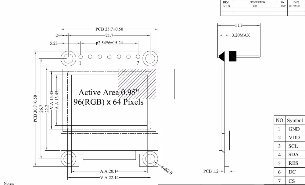 0,95 дюймов полный цветной oled-дисплей модуль 0,95 "OLED модуль с 96x64 Разрешение, SPI, параллельный интерфейс, SSD1331 контроллер 7PIN