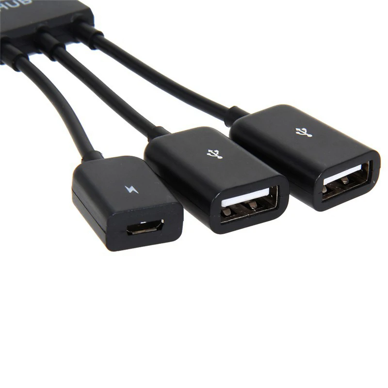3 в 1 Многофункциональный двойной Micro USB хост OTG концентратор адаптер кабель папа-мама двойной Micro USB 2,0 хост OTG концентратор адаптер кабель