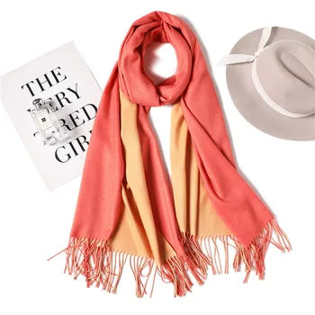 

New 2019 winter women scarf fashion solid soft cashmere scarves for ladies shawls and wraps bandana female foulard Tassel long