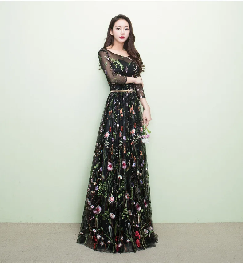 Черное сексуальное женское длинное традиционное китайское платье чонсам, вечерние платья, стиль Chinois Femme