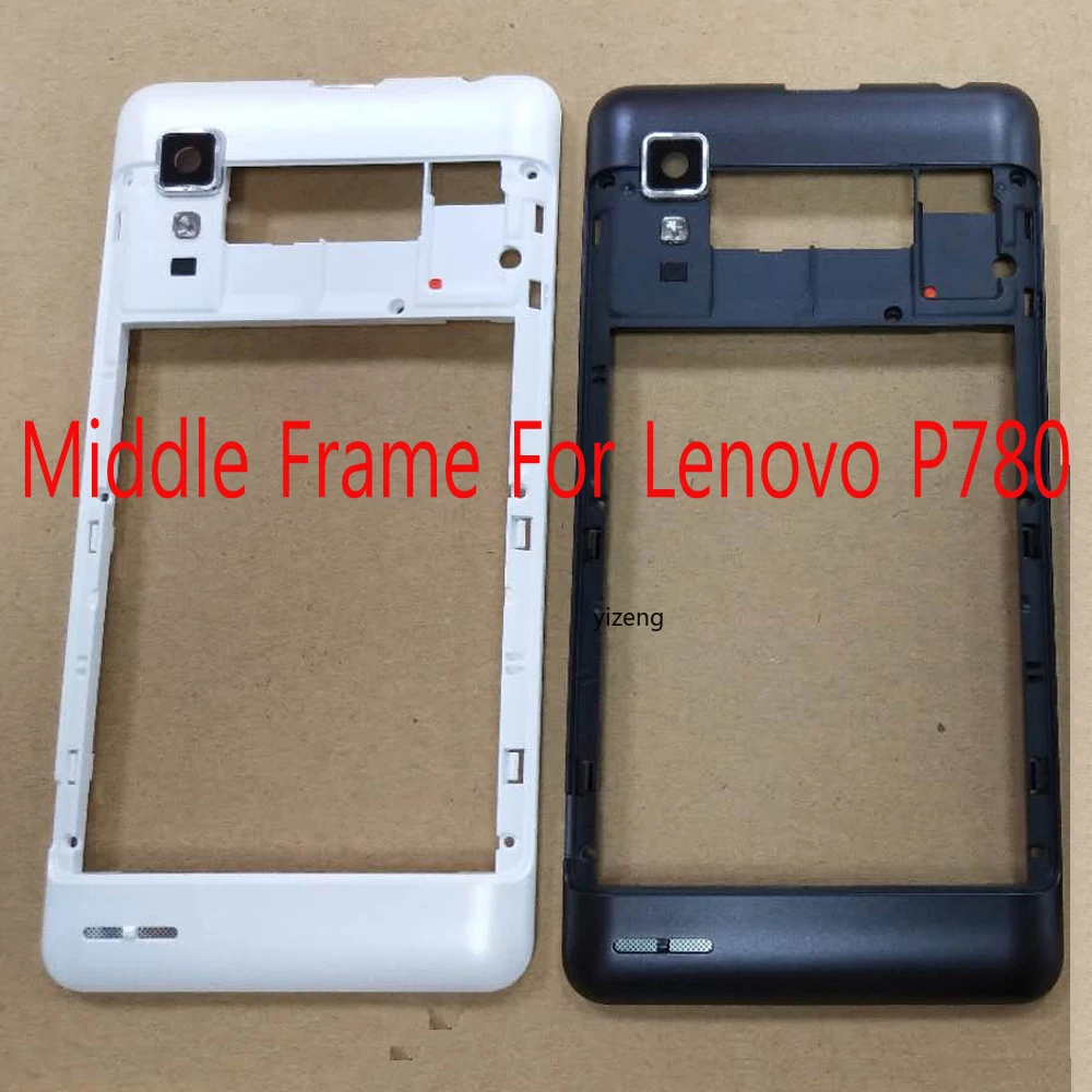 

Middle Frame Bezel For Lenovo P780 Back Faceplate Panel Housing with Camera lens Replacement Part