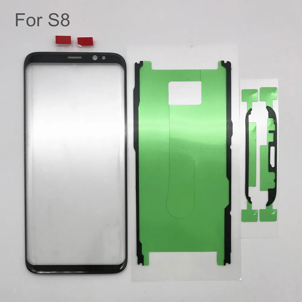1 шт. AYJ внешнее стекло Замена для samsung Galaxy S8 S9 Plus ЖК-дисплей сенсорный экран передняя внешняя линза с клейкой наклейкой - Цвет: FG-S8-1