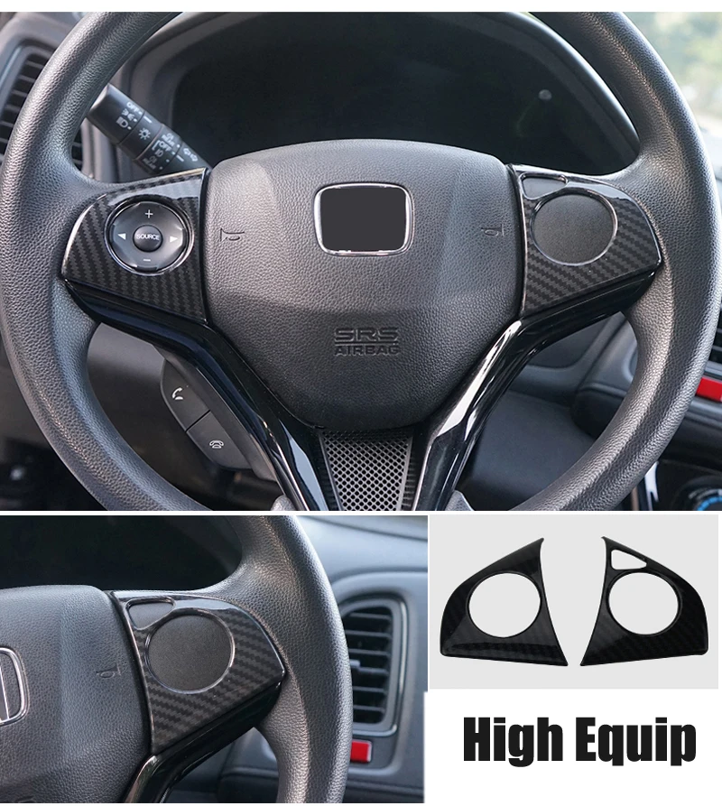 For Honda Vezel Hr V Hrv 16 17 Car Steering Wheel Cover Trim Car Stickers Carbon Fiber Decoration Sequins Trim C672 Interior Mouldings Aliexpress