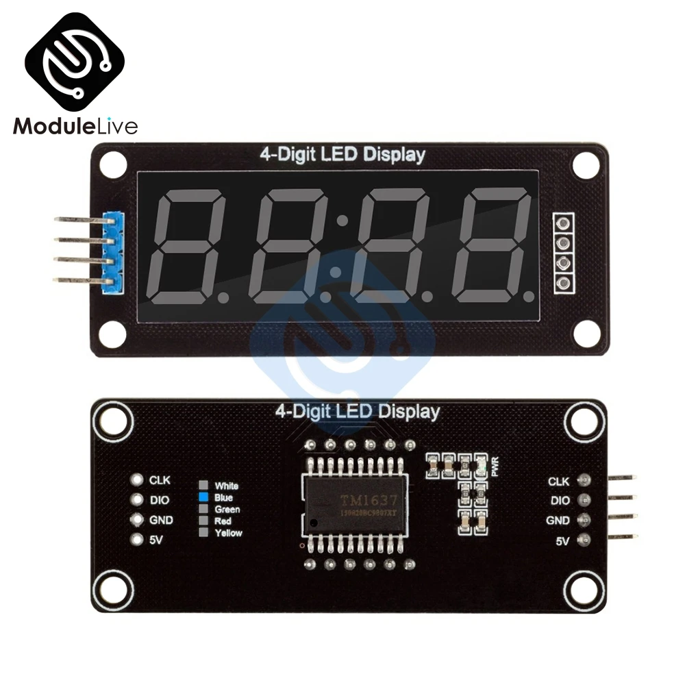 TM1637 0,56 ''0,56 дюймов синий 7 сегментов 4-разрядный цифровой светодиодный Дисплей лазерной трубки синий часы с двойным точки модуль для Arduino доска