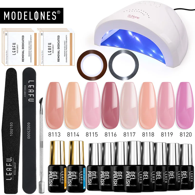 Modelones 14 шт./партия 48 Вт Sunone Светодиодная лампа для ногтей Гель-лак для ногтей набор инструментов для маникюра Гель-лак для полировки дизайн ногтей основа верхнее покрытие гель набор