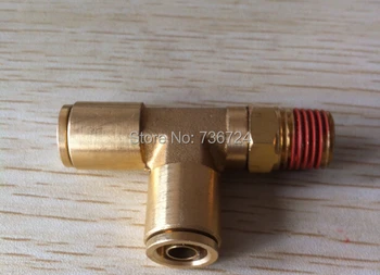 

tube size 3/8-1/4 npt thread Tee ,Swivel run male NPT, DOT fitting brass fitting air fitting