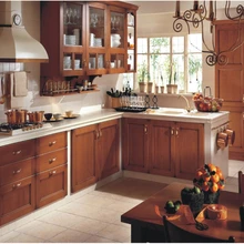 Бесплатный дизайн по индивидуальному заказу для кухонной мебели с твердая деревянная дверная панель модульные кухонные шкафчик