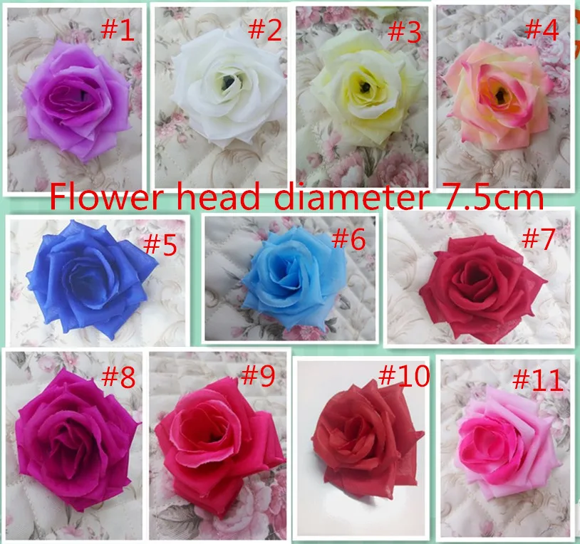 Hot! Sale 100 Pcs / Flower Artificial Flower Silk Rose Heads Wedding