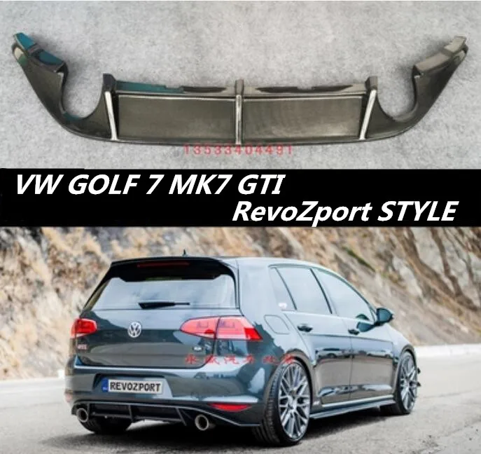 

NEW Carbon fiber Rear Bumper Lip Spoiler Diffuser Cover For Volkswagen VW GOLF 7 MK7 GTI Fast by EMS