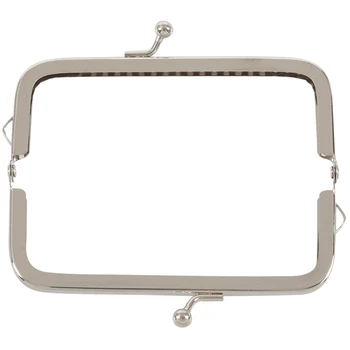 

2 Silver Tone Purse Bag Metal Frame Kiss Clasp Lock 10.5x6cm