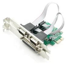 2 Port RS-232 Seri Port COM ve DB25 Yazıcı Paralel Port LPT PCI-E PCI ekspres kart Adaptörü Dönüştürücü WCH382 Çip DB9 DB25