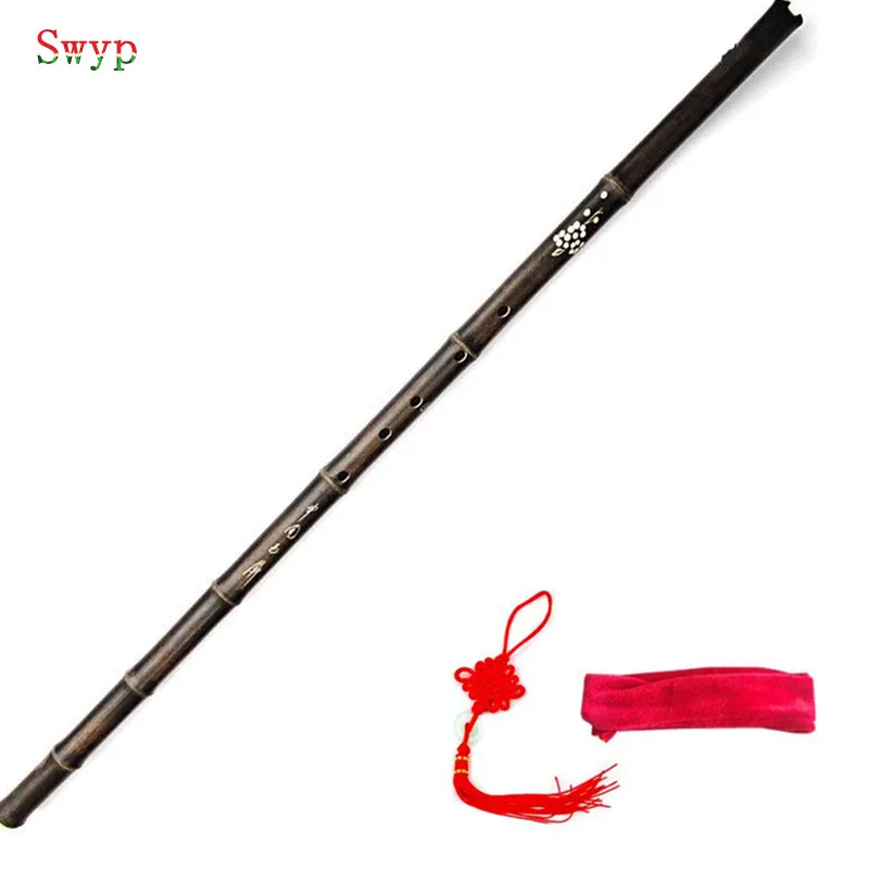 Chinese Bamboo Flute شياو الرياح العمودي آلات موسيقية 6 حفرة flauta للمبتدئين التقليدية الأرجواني بامبو dizi G/F مفتاح