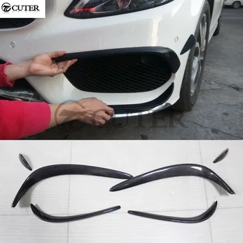 

W205 C180 C200 Carbon Fiber Front bumper Side Fender Air Vents moulding trims for Benz W205 C300 2015-UP