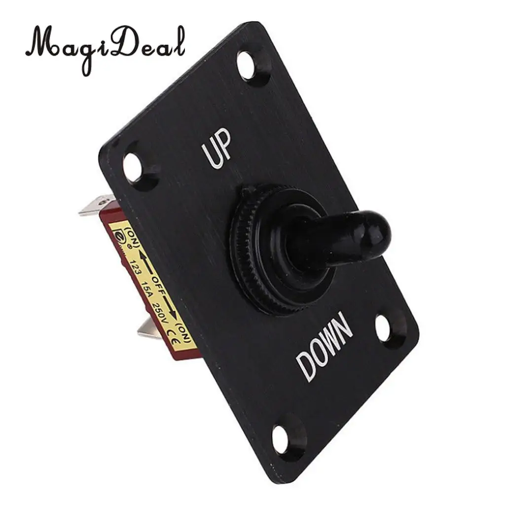 MagiDeal Boat Marine 3 Pin Up Down On/Off/On Momentary Toggle Switch Panel 12V 15A for Kayak Canoe Boating Dinghy Yacht Access