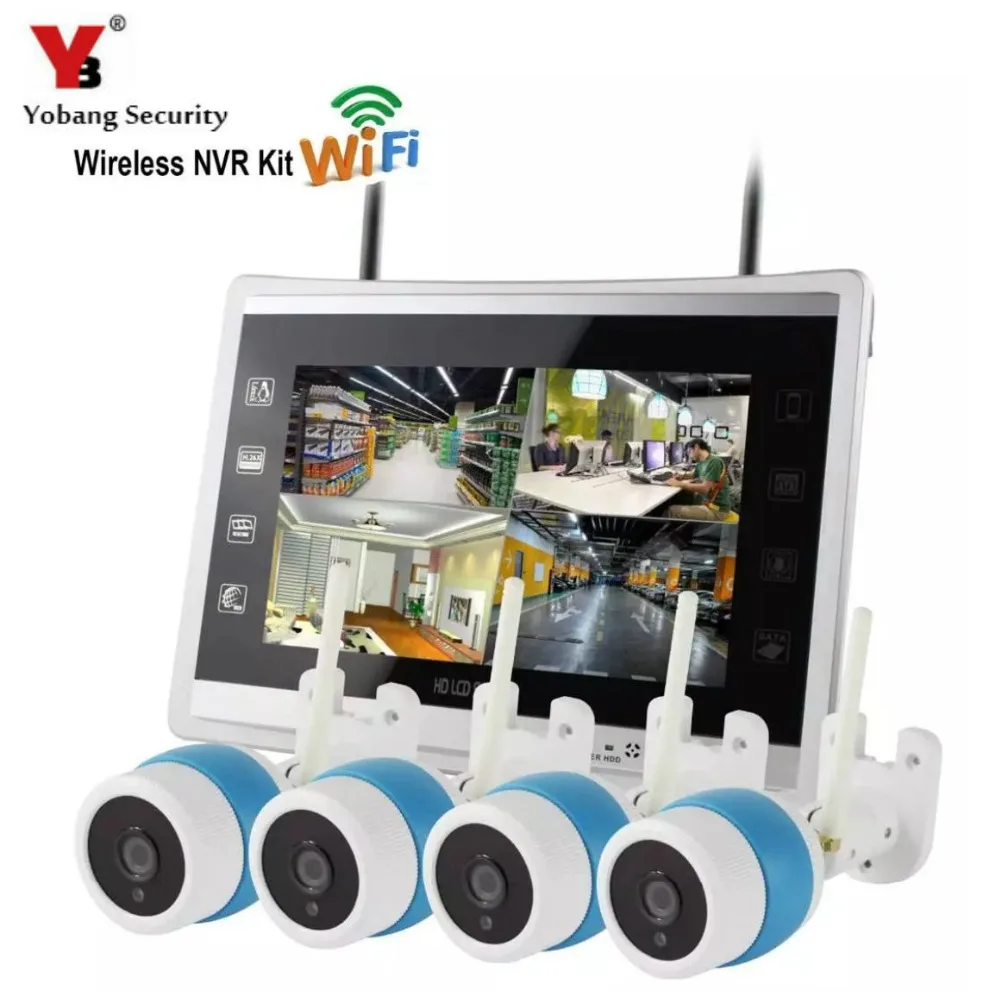 

YobangSecurity 11inch Monitor 960P 4ch HD Wireless NVR Outdoor IR Night Vision IP Camera wifi Camera kit Home Security System