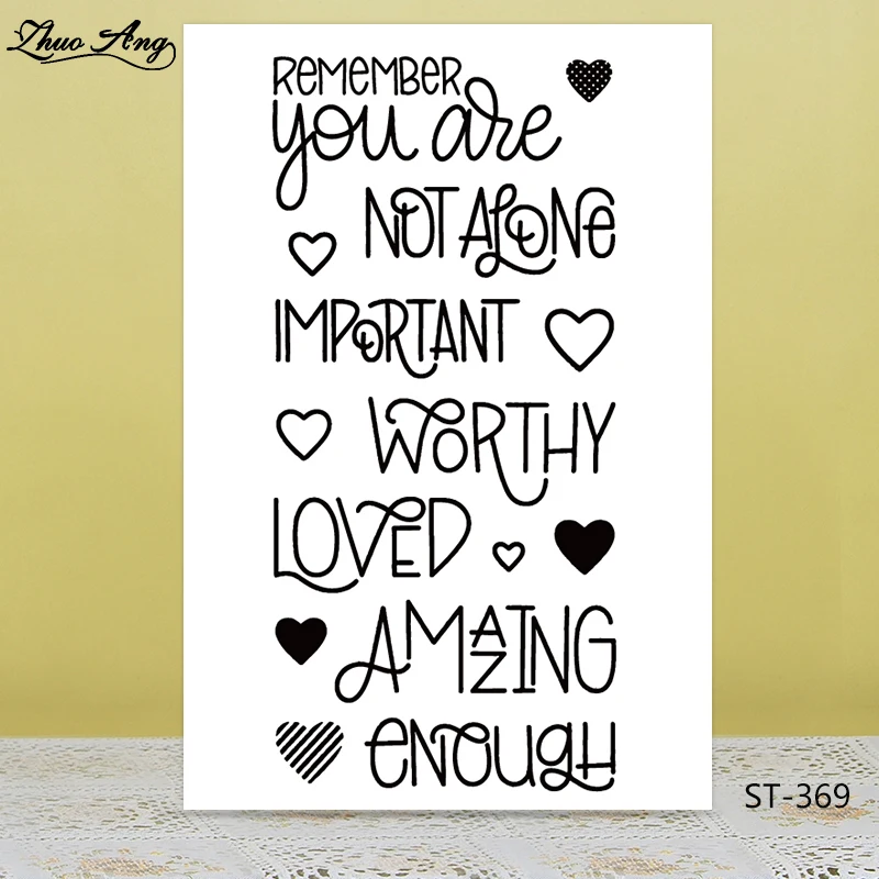 

ZhuoAng Remember love Transparent Clear Silicone Stamp/Seal for DIY scrapbooking/photo album Decorative clear stamp