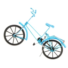 1:10 diseño Vintage modelo de bicicleta Diecast artesanía bicicleta decorativa juguete azul cielo