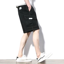 M-5XL, летние шорты размера плюс, мужские хлопковые шорты Карго с большим карманом, мужские повседневные хлопковые шорты, мужские шорты с карманами