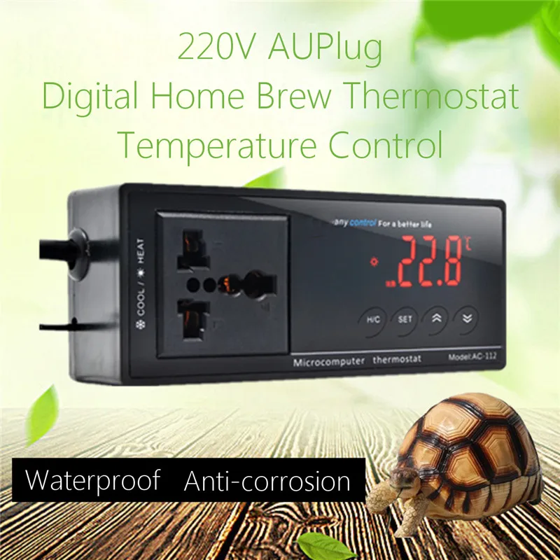 

Digital Micorcomputer Thermostat 220V AU Plug Home Brew Temperature Controller Heating Cooling Room Brewing Beer